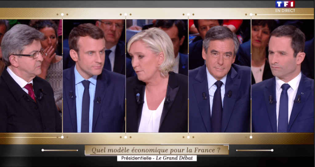 Jean Luc Mélenchon, Emmanuel Macron, Marine Le Pen, François Fillon et Benoit Hamon ont débattu sur TF1